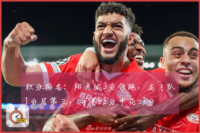 积分排名：阳光城3分领跑，龙飞队1分居第三，海港-5分申花-7分
